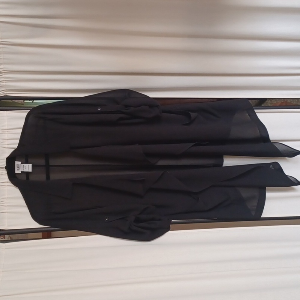 Monroe and Main Sheer Black Duster - Size 1X